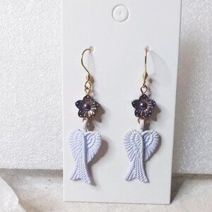 🍂🍁🍃 3/$25!!!  Lilac & Purple Angle Wings - Blessings Dangle Earrings